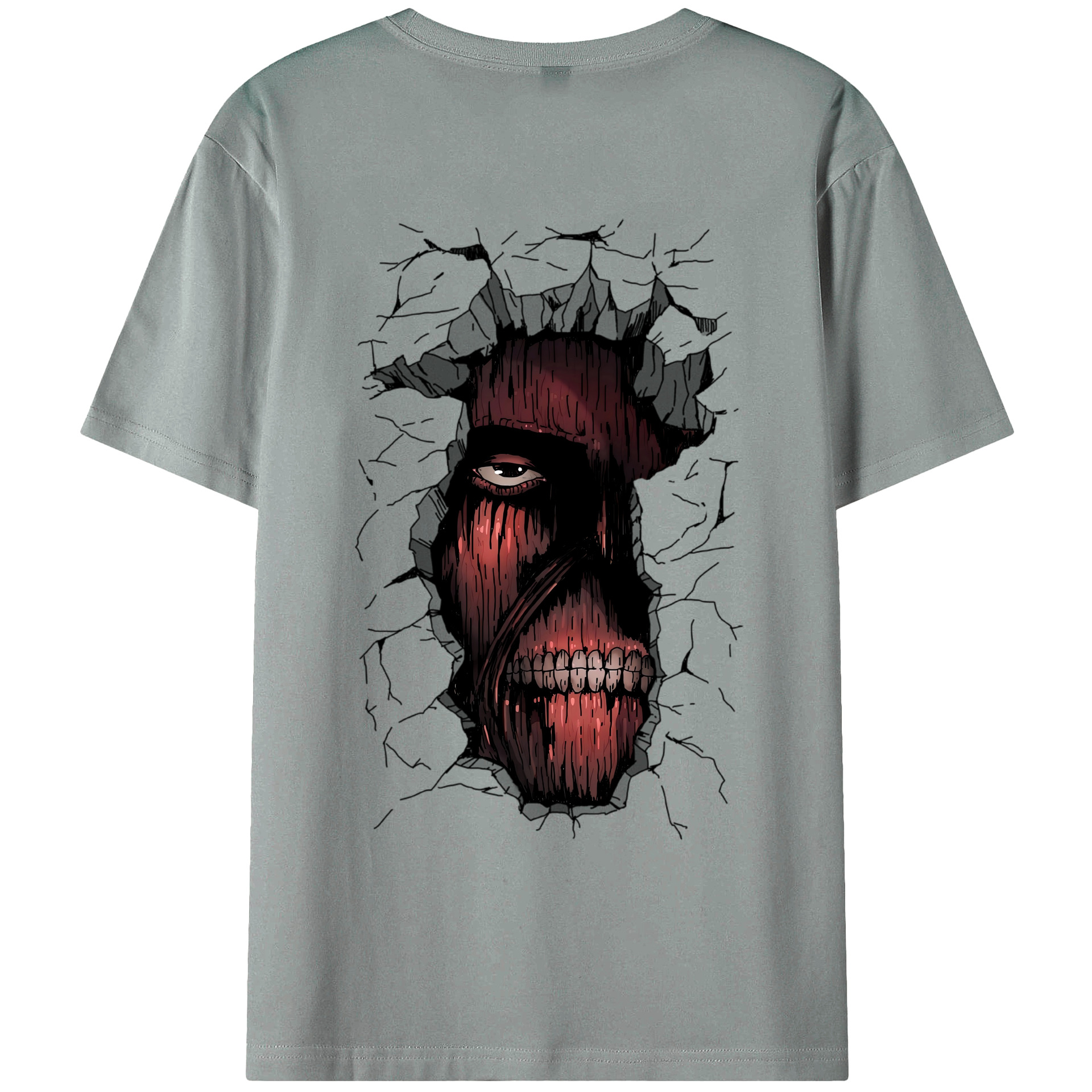（画像用） 進撃の巨人 Attack on Titan 綿100％ メンズ半袖Tシャツ（バックプリント） 通気性